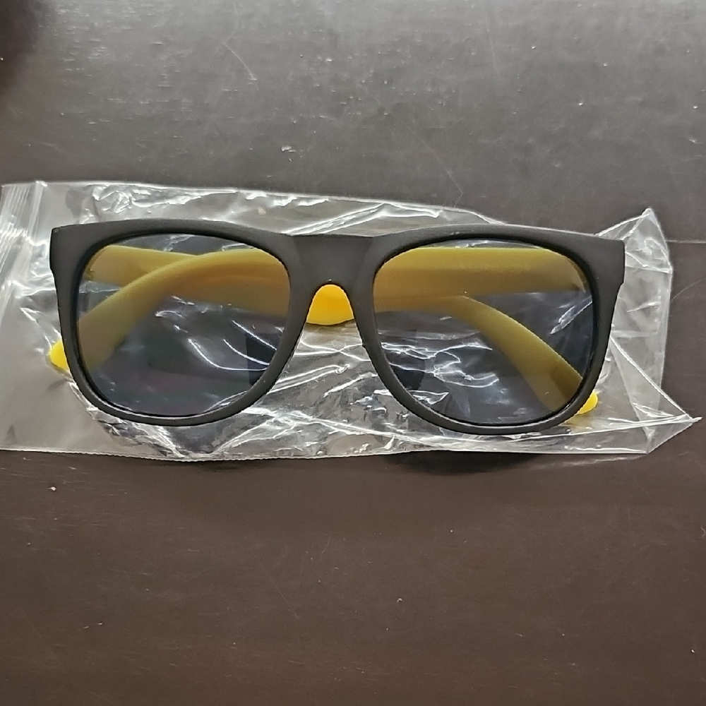 Black Frame Sunglasses with Yellow Temples